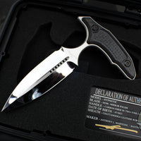 Marfione Custom Hypnotic Push Dagger- Carbon Fiber Scale- Mirror Polished Blade