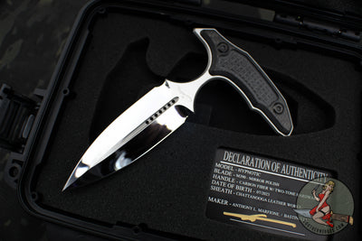 Marfione Custom Hypnotic Push Dagger- Carbon Fiber Scale- Mirror Polished Blade