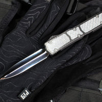 Marfione Knife Archive Serial Number 03!  Rare Custom Makora- Double Edge- Spike Grind Mirror Polished Blade- Carbon Fiber Top- Silver Carbon Fiber Inlay- Double Spike Glass Breaker