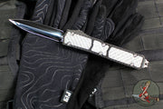 Marfione Knife Archive Serial Number 03!  Rare Custom Makora- Double Edge- Spike Grind Mirror Polished Blade- Carbon Fiber Top- Silver Carbon Fiber Inlay- Double Spike Glass Breaker