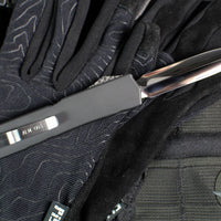 Marfione Knife Archive Serial Number 03!  Rare Custom Makora- Double Edge- Spike Grind Mirror Polished Blade- Carbon Fiber Top- Silver Carbon Fiber Inlay- Double Spike Glass Breaker