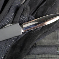 Marfione Knife Archive Serial Number 03!  Rare Custom Makora- Double Edge- Spike Grind Mirror Polished Blade- Carbon Fiber Top- Silver Carbon Fiber Inlay- Double Spike Glass Breaker