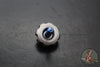 Marfione 2017 Custom Mini Spin Top- Bead Blast Finished Stainless Steel W/ Blue Titanium Stem SN061