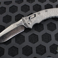 Marfione Custom Knives- Amphibian Ram-Lok Folder- Carbon Fiber Handle- DLC Two-Tone Stonewash Finished Blade