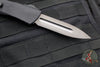 Marfione Custom Knives And Borka Blades Special O-Yari Combat Troodon- Engraved Black Handle- Single Edge Chisel Ground Blade With Borka Rock Grind- Carbon Fiber Button