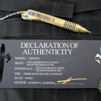 Marfione Custom Siphon II- Cryo Ice Finished Brass Body- Flamed Titanium Lever- Blue HW