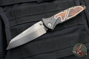 Marfione Custom Socom Elite Warcom- Carbon Fiber Handle With Copper Trim- Ironwood Inlaid- Black DLC Satin Finished Blade- DLC Hardware