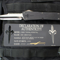 Marfione Custom Combat Interceptor- Black Hefted Aluminum Chassis- Mirror Finish Blade- Black DLC HW 339-MCK HPDLC