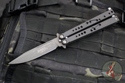 Vintage 10/2002 SN003 Microtech Dragonfly Balisong- Tactical- Black Satin- Black Blade