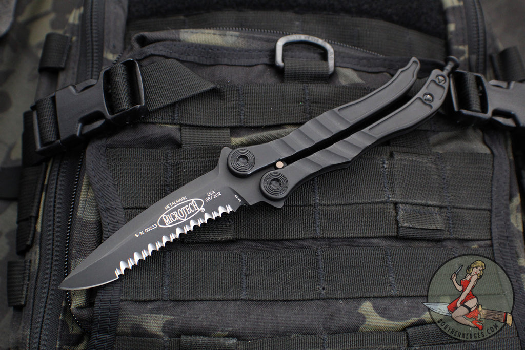 Metalmark Microtech Vintage 2012 Microtech Metalmark Butterfly Knife- Tactical- Black Hand ...