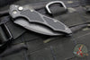Vintage 6/1999 Microtech Kestrel- Auto- Black Handle- Black Part Serrated Blade
