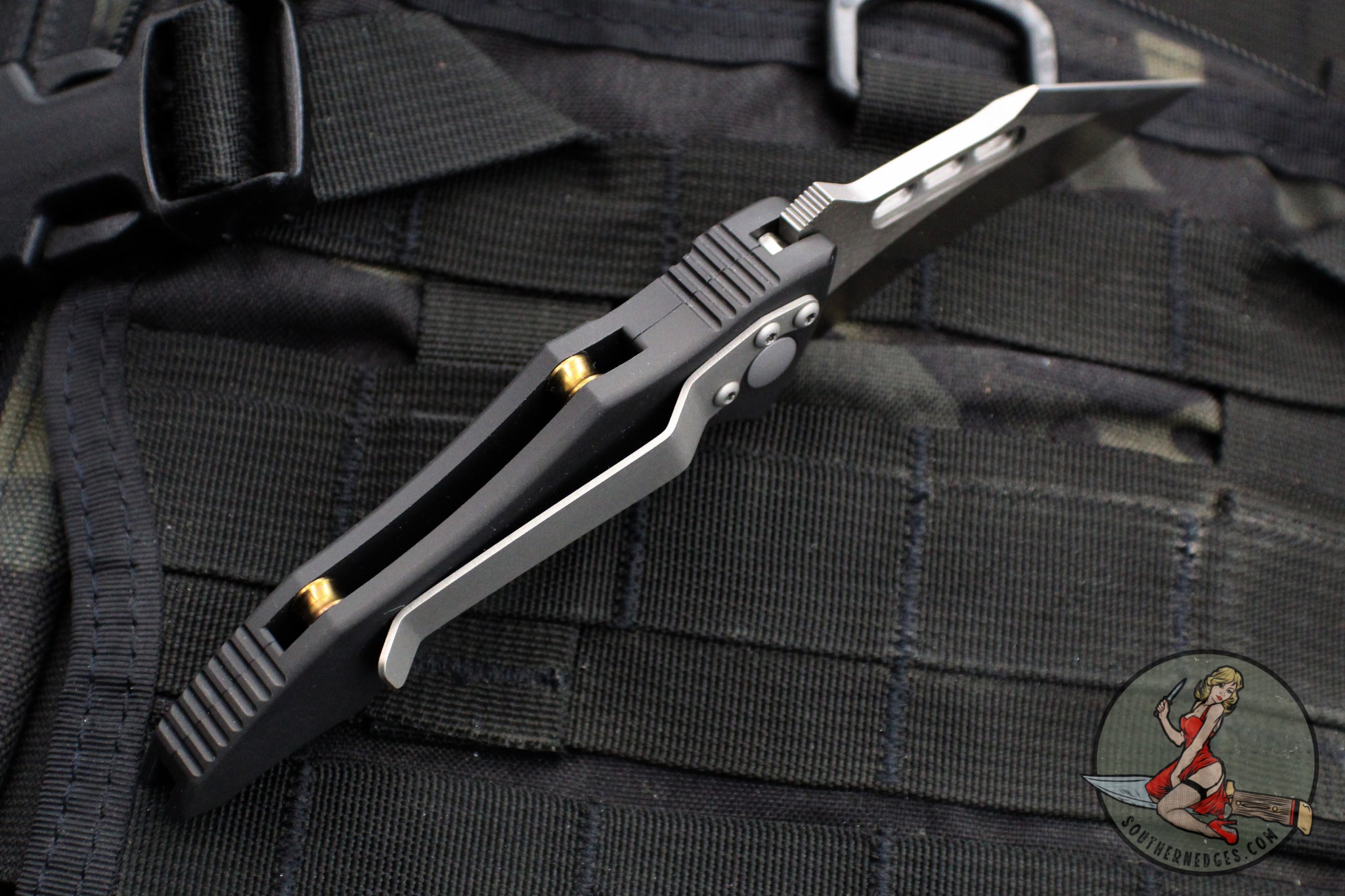 Vintage 2002 Microtech Vector- Auto- Black Handle- Satin Blade ...