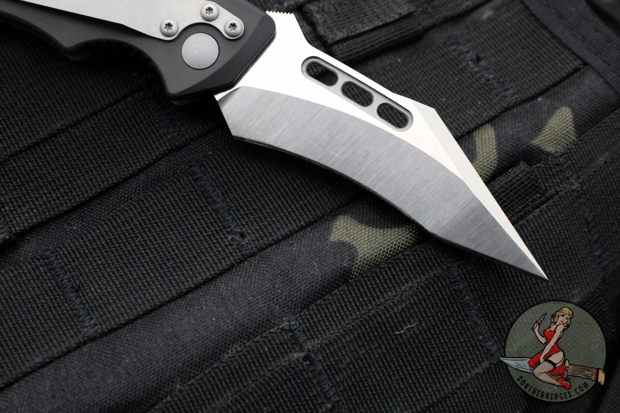 Vintage 2002 Microtech Vector- Auto- Black Handle- Satin Blade ...