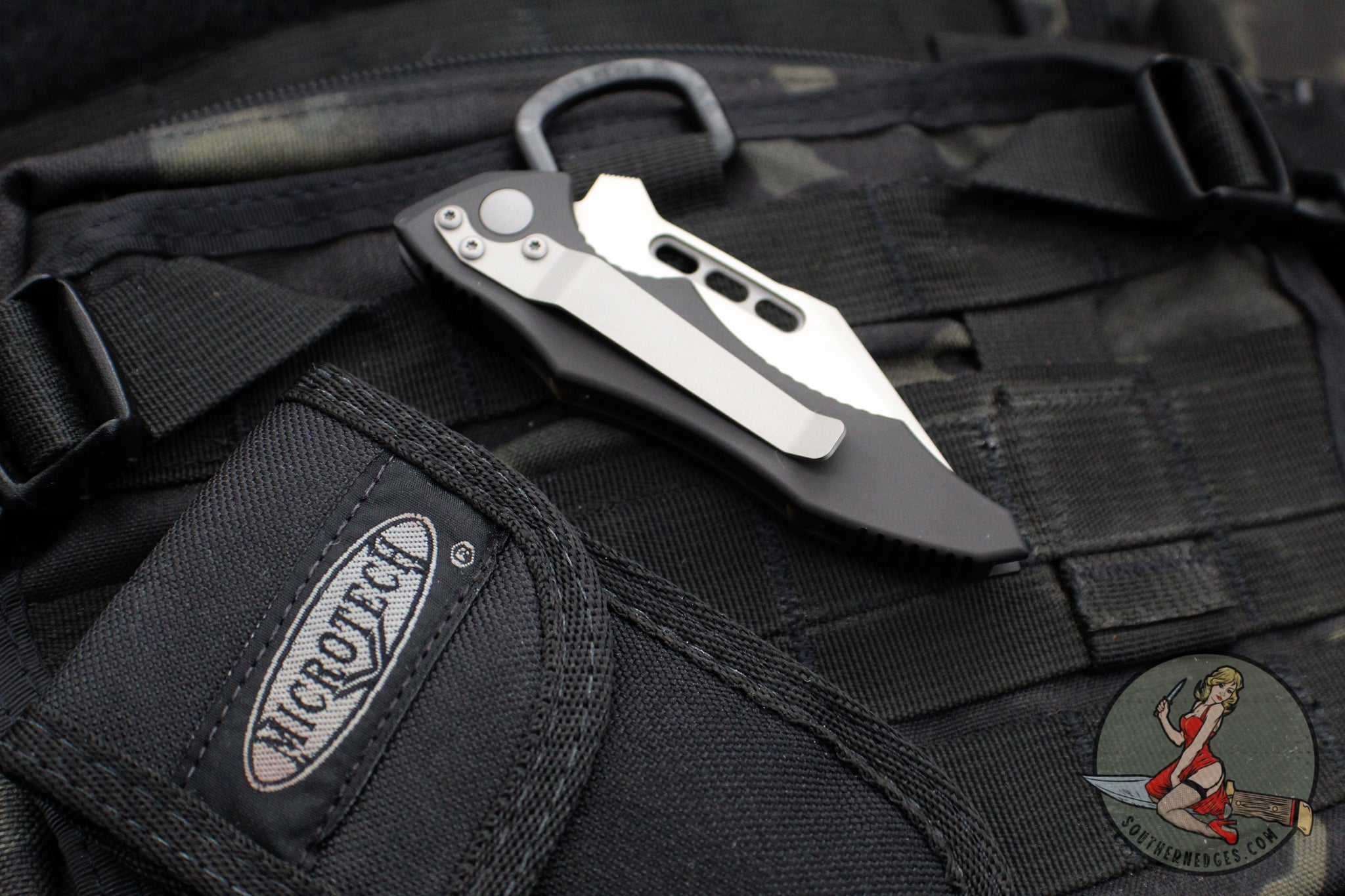 Vintage 2002 Microtech Vector- Auto- Black Handle- Satin Blade ...