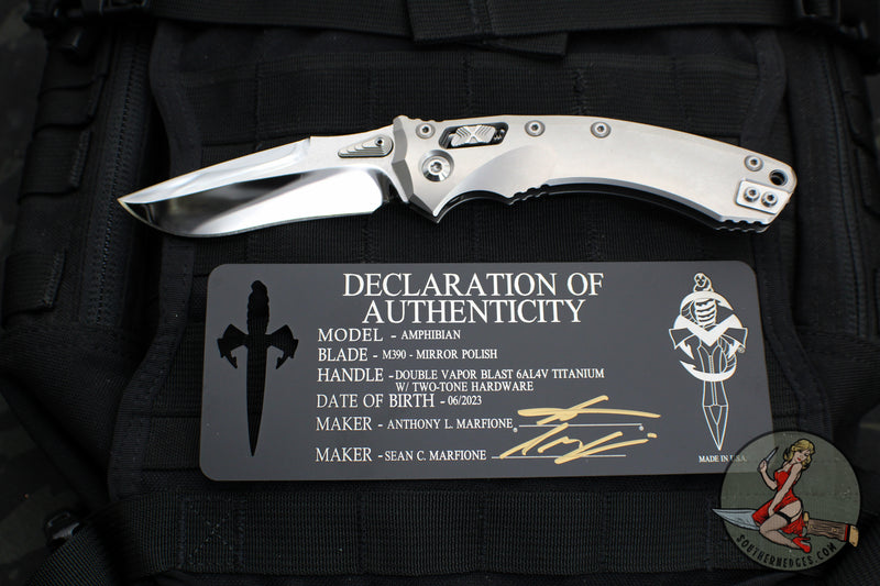 Marfione Custom Knives- Amphibian Ram-Lok Folder- Titanium Handle- Mir