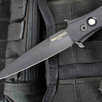 Protech Large Don OTS Auto Knife- Black Handle- Black DLC Blade- MOP Inlaid Button 1921-LTD
