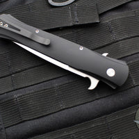 Protech Large Don OTS Auto Knife- Black Handle- Satin Blade- MOP Inlaid Button 1921-MOP