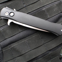 Protech Large Don OTS Auto Knife- Black Handle- Satin Blade- MOP Inlaid Button 1921-MOP