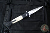 Protech Large Don OTS Auto Knife- Tuxedo- Black Handle- Ivory Micarta Inlay- Satin Blade 1951