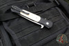 Protech Large Don OTS Auto Knife- Tuxedo- Black Handle- Ivory Micarta Inlay- Satin Blade 1951