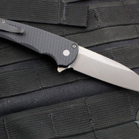 Protech Custom Malibu Flipper- Wharncliffe Edge- Black Dragonscale Pattern Aluminum Handle- Smokey Grey DLC Finished Blade 2023.017