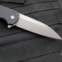 Protech Custom Malibu Flipper- Wharncliffe Edge- Black Dragonscale Pattern Aluminum Handle- Smokey Grey DLC Finished Blade 2023.017