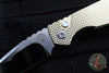 Protech Pro Strider PT + Custom- Textured Aluminum Bronze Handle- Mike Irie Compound Ground Mirror Polished Blade- MOP Button Inlay