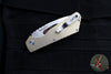 Protech Pro Strider PT + Custom- Textured Aluminum Bronze Handle- Mike Irie Compound Ground Mirror Polished Blade- MOP Button Inlay