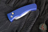 Protech Custom Duke 2 Out The Side (OTS) Auto Knife - Blue Handle- Mike Irie Compound Ground Mirror Polished Blade- Abalone Button 2025 Custom Duke 004