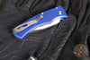 Protech Custom Duke 2 Out The Side (OTS) Auto Knife - Blue Handle- Mike Irie Compound Ground Mirror Polished Blade- Abalone Button 2025 Custom Duke 004