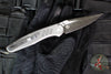 Protech Avalon- Peace Neighbor Deisgn- Manual Button Lock Knife- Knurled 17-4 Steel Handle- Nichols Damascus Blade 2026 Avalon Custom 05
