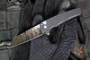 Protech Custom Malibu Flipper- Reverse Tanto- Dragon Scale Pattern Black Anodized Aluminum Handle- Baker Forge Coppermai Ripple Damascu Blade 2026 Custom 004