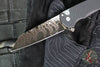 Protech Custom Malibu Flipper- Reverse Tanto- Dragon Scale Pattern Black Anodized Aluminum Handle- Baker Forge Coppermai Ripple Damascu Blade 2026 Custom 004