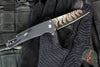 Protech Custom Malibu Flipper- Reverse Tanto- Dragon Scale Pattern Black Anodized Aluminum Handle- Baker Forge Coppermai Ripple Damascu Blade 2026 Custom 004