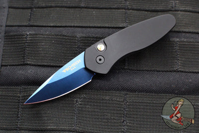 Protech Sprint- California Legal- Black Handle- Sapphire Blue 1.94