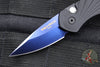 Protech Sprint- California Legal Auto- Black Handle- Sapphire Blue Finished Blade- Abalone Inlaid Button 2937-SB