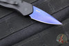 Protech Sprint- California Legal Auto- Black Handle- Sapphire Blue Finished Blade- Abalone Inlaid Button 2937-SB