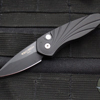 Protech Sprint- California Legal Auto- Black Handle- Black Finished Blade- Mother of Pearl Inlaid Button 2937