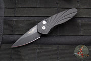 Protech Sprint- California Legal Auto- Black Handle- Black Finished Blade- Mother of Pearl Inlaid Button 2937