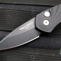 Protech Sprint- California Legal Auto- Black Handle- Black Finished Blade- Mother of Pearl Inlaid Button 2937