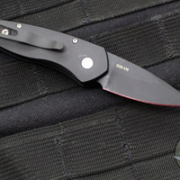 Protech Sprint- California Legal Auto- Black Handle- Black Finished Blade- Mother of Pearl Inlaid Button 2937