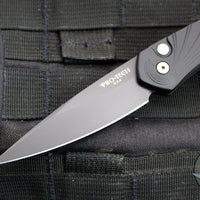 Protech Newport OTS Auto Knife- Black Handle With 3D Wave pattern- Black DLC Blade 3437