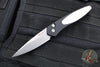 Protech Newport Tuxedo- Black with Ivory Micarta Inlay- Stonewash Blade 3451