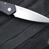 Protech Newport Tuxedo- Black with Ivory Micarta Inlay- Stonewash Blade 3451