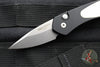 Protech Half-Breed Out The Side OTS Auto Knife- Tuxedo- Black Handle- Polished Ivory Micarta Inlay- Stonewash Blade 3651