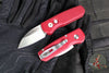 Protech Runt OTS Auto Knife- Wharncliffe- Red Handle- Satin Magnacut Steel Blade-White Pearl Button  R5300-LTD RED