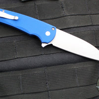 Protech Malibu Flipper- Wharncliffe Blade- Solid Blue Handle- Stonewash Magnacut Steel Blade 5301-BLUE
