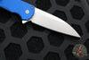 Protech Malibu Flipper- Wharncliffe Blade- Blue "Dragon Scale" Textured Handle- Stonewash Magnacut Steel Blade 5335-BLUE