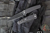 Protech Malibu Flipper- Wharncliffe Blade- Black "Dragon Scale" Textured Handle- Black DLC Magnacut Steel Blade- Black Lip Pearl Inlaid Button 5336-LTD