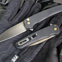 Protech Malibu Flipper- Wharncliffe Blade- Black "Dragon Scale" Textured Handle- Smokey Grey Magnacut Steel Blade- Rose Gold HW- Black DLC Clip 5336-LTD SG RGH